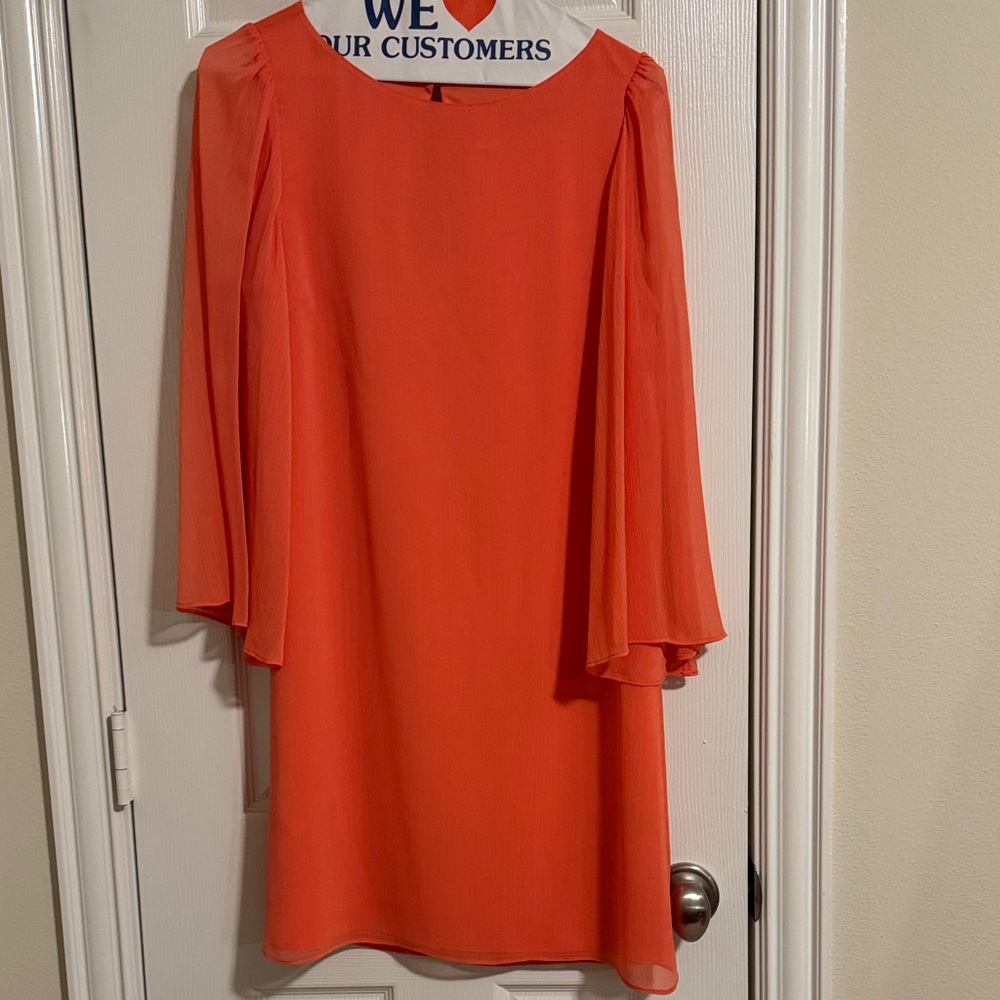 Alice + Olivia Bold Orange Long Sleeve Dress
